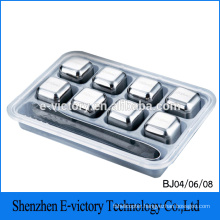 Wholesale stainless steel whiskey ice cube/stone, beer chiller cube , wine cooler cube